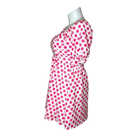 New SHEIN x Hello Kitty & Friends Puff Sleeve Ruched Bust Polka Dot Dress Large - Picture 5 of 9